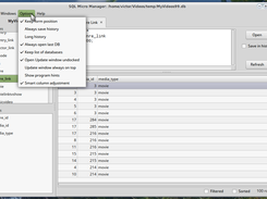 Main window with renamed grid title and Options menu shown (Linux Mint GTK2+)