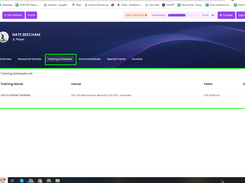 SquadDeck - Sports Club management software Traning schedule page 