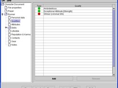 Choosing Qualities in the Character Sheet Editor (WinXP)