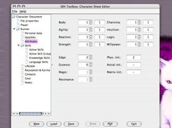 Attributes in the Character Sheet Editor (OSX)