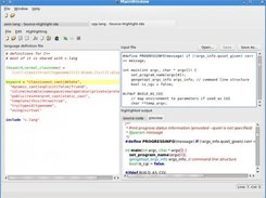 the main window of source-highlight-ide