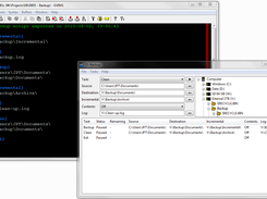 A simple backup set-up, with the script in the background