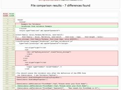 Example file compare results page