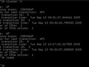 2-node cluster with cluster -V and loads output