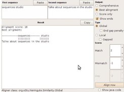 The view of the applet. See the java code checkbox.