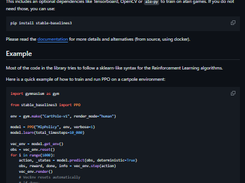 Stable Baselines3 Screenshot 1