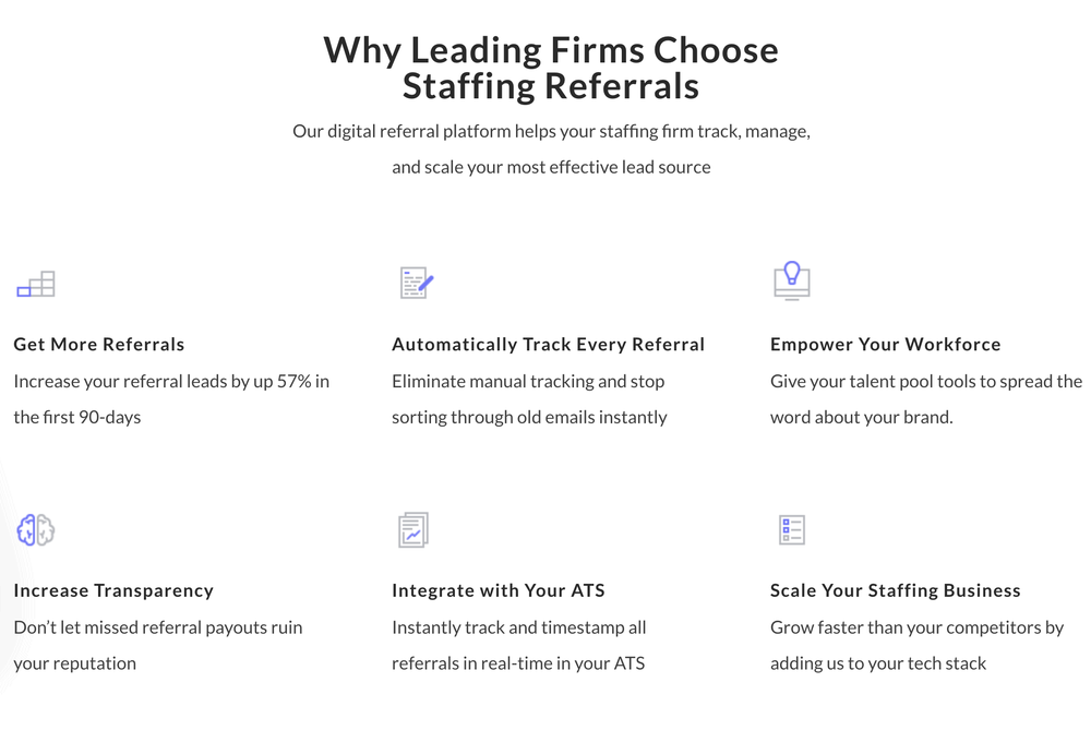 staffing referral benefits