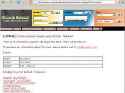 Information about race (horse) and pedigrees related to race