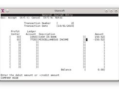 Stansoft General Ledger Journal Entry