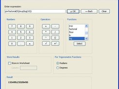 Application in use: calculator