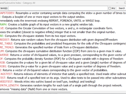 Statistics101 Command/Subroutine index