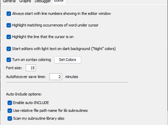 Statistics101 Editor Preferences dialog