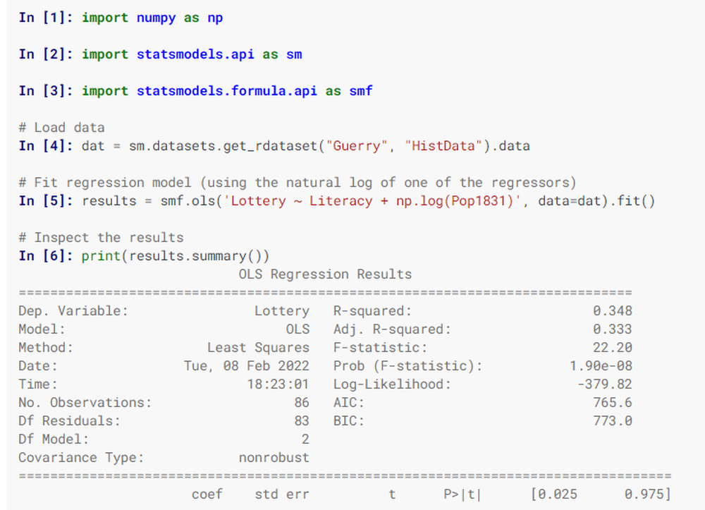 statsmodels Screenshot 1