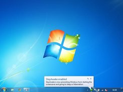 StayAwake displaying a balloon popup after double clicking the tray icon.