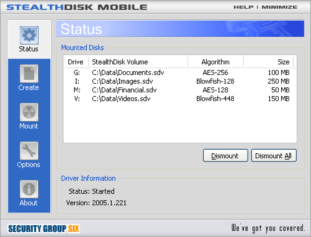 StealthDisk Mobile Screenshot 1