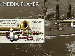 Steampunk Media Player YWidget showing inline help