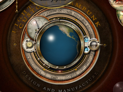 The globe on my desktop overlaid upon my earlier orrery widget