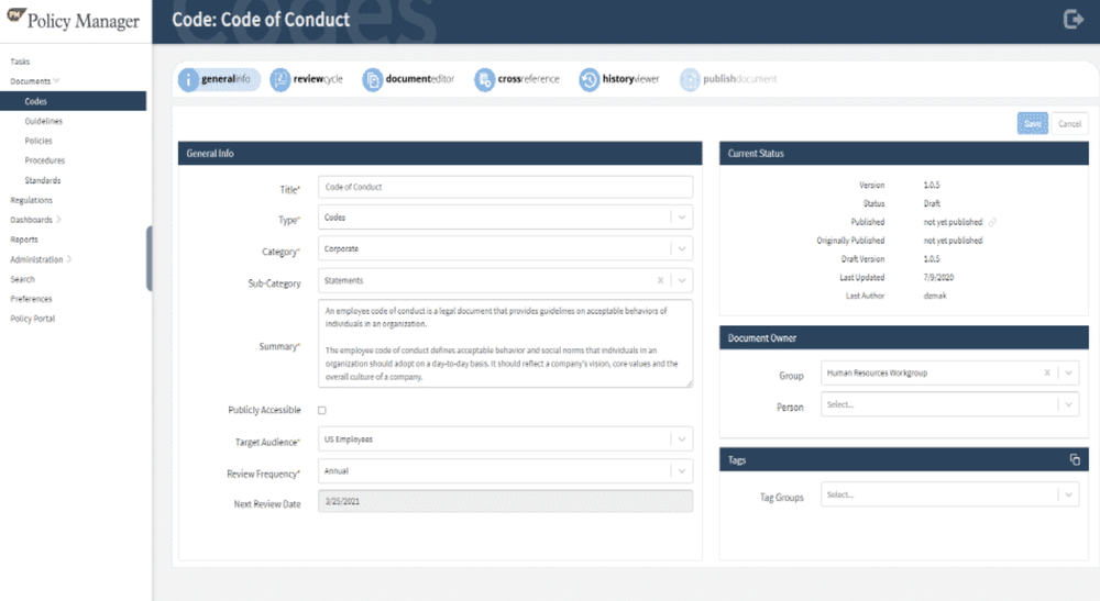 Policy Manager Screenshot 1