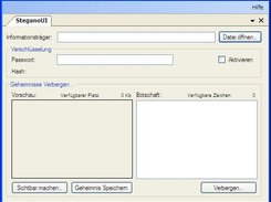 The Main GUI of Stegano.Net