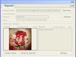 The hiding process of a message in progress