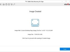 Image Created window appears. Click Scan to begin the tape recovery process.