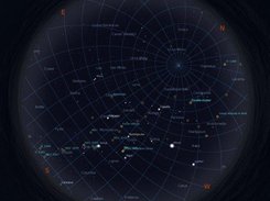 Stars, nebulae, the equatorial grid