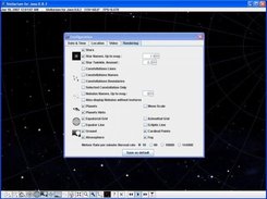 Sky with equatorial grid controlled by configuration panel