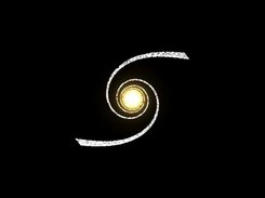 Screenshot of a simulated spiral galaxy.