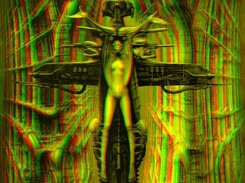 Red-Green StereoImage of the 'Spell' from H.R. Giger