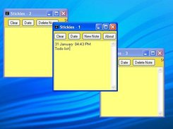 Stickies with all three notes opened