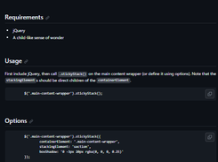 StickyStack.js Screenshot 1