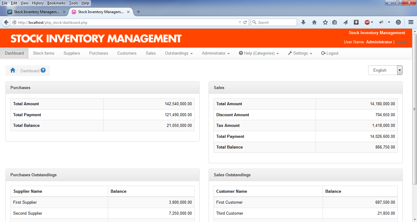 Stock management system project in php free download full