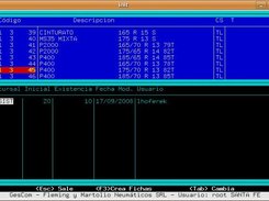 Pantalla que muestra el stock