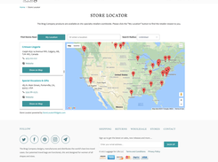 Customer example - standard layout with store list on left, map on right