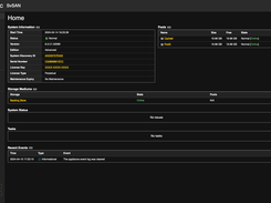 Screenshot of StorMagic SvSAN web GUI. Management of all SvSAN nodes and clusters can be carried out in the GUI.