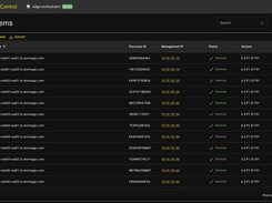 Screenshot of Edge Control's systems view, where users can browse, sort and filter every SvSAN VSA they own and check status and perform management actions on each.