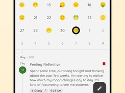 Track your mood with 45+ emotion in a calendar view.
