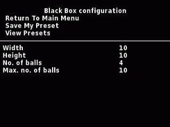 The configuration dialog for Blackbox.