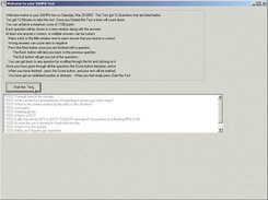 Main Screen showing questions