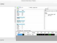 Item View with object links to building requirements and combination usage