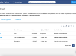 View your existing pipelines or import or create a new pipeline right inside of StreamSets.