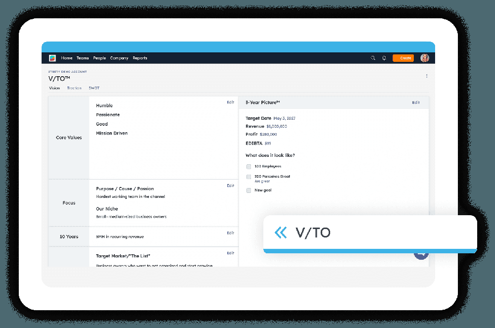 Get your team rowing in the same direction with pure EOS tools to inspire and promote transparency