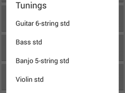 Menu of stringed instruments