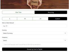 Developers Stripe Card Donate Pay Form Screenshot 2