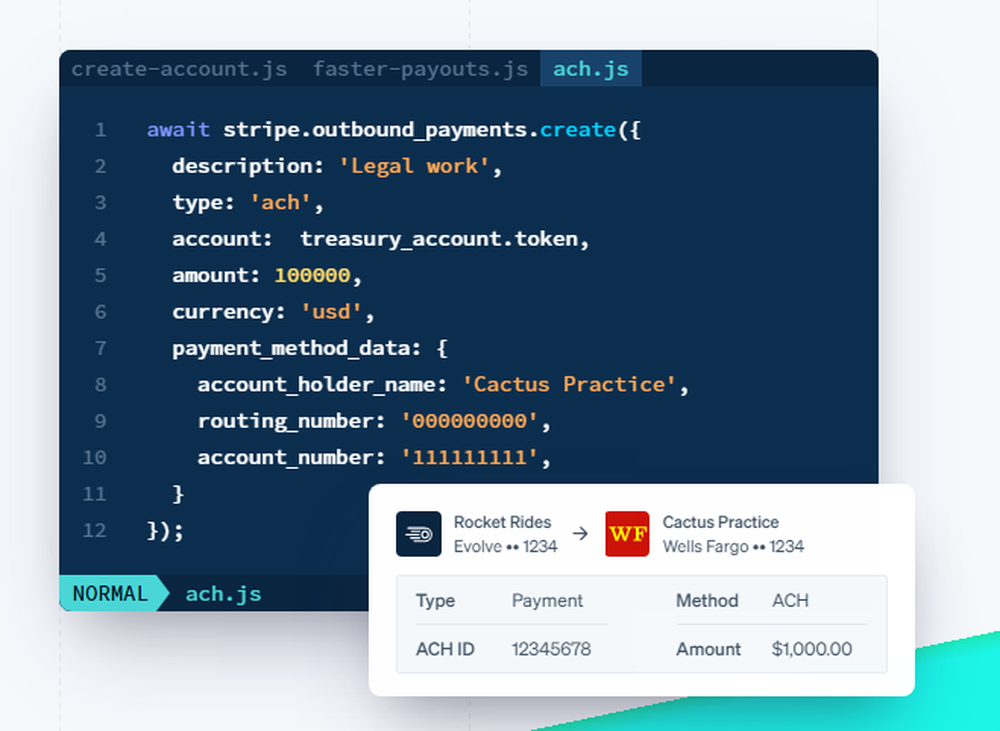 Stripe Treasury Screenshot 1