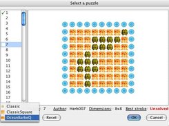 StroQ 0.2 - Puzzle Select Screen, Ocean BarbQ theme (OSX)
