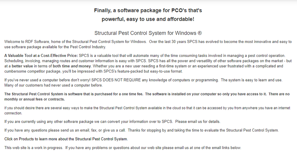 Structural Pest Control System Screenshot 1