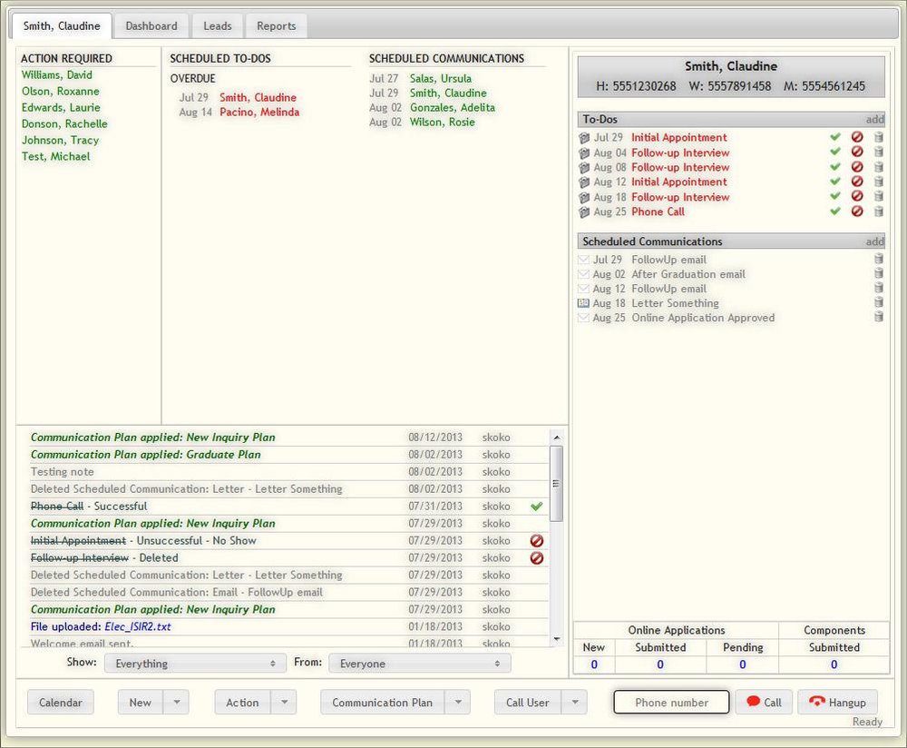 Admissions Dashboard