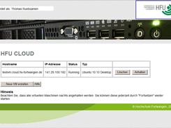StudiCloud Web-GUI Home Screen