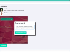 PIN COMMENTS Stakeholders can pin comments to artwork, ensuring the highest level of collaboration. �